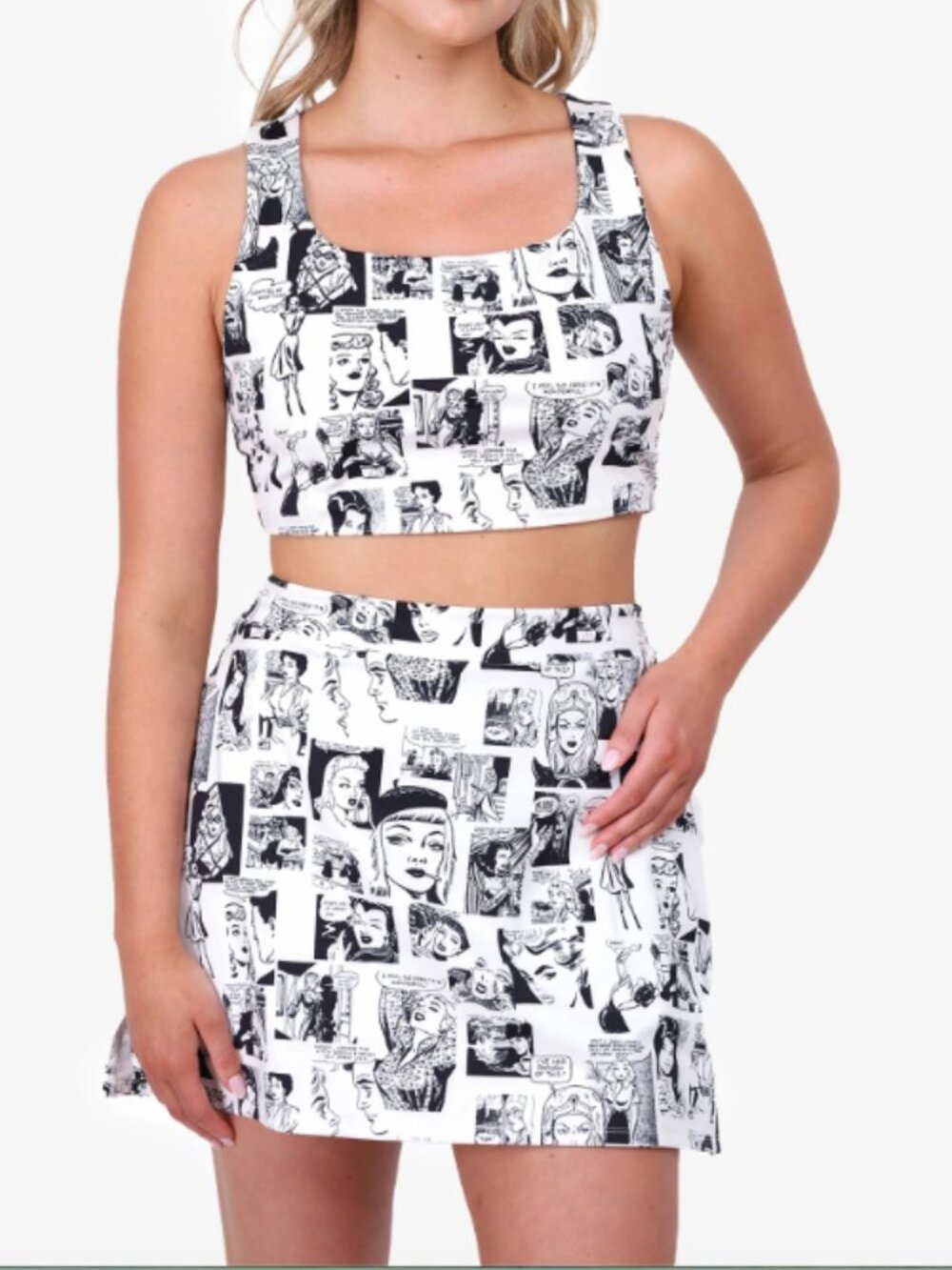 Reformation Ecomove Newsprint Athletic Skort